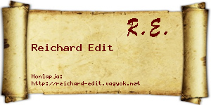 Reichard Edit névjegykártya